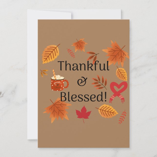 Thankful & Blessed! Holiday Card (Front)