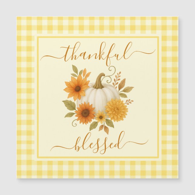 Thankful & Blessed Pumpkin | Fall Thanksgiving  (Front)