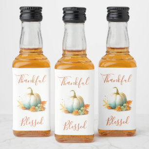 Thankful & Blessed Thanksgiving Mini Liquor Labels