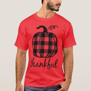 Thankful Buffalo Plaid Pumpkin Thanksgiving Family T-Shirt