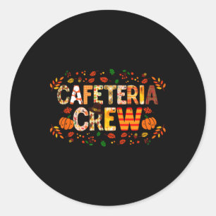 Thankful Cafeteria Crew Fall Autumn Pumpkin Thanks Classic Round Sticker
