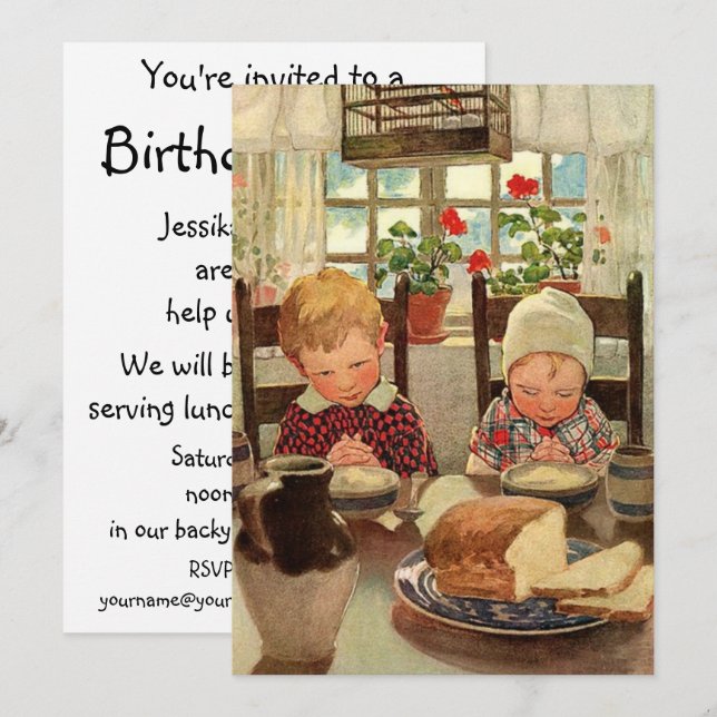 Thankful Children by Jessie Willcox Smith Invitation (Front/Back)