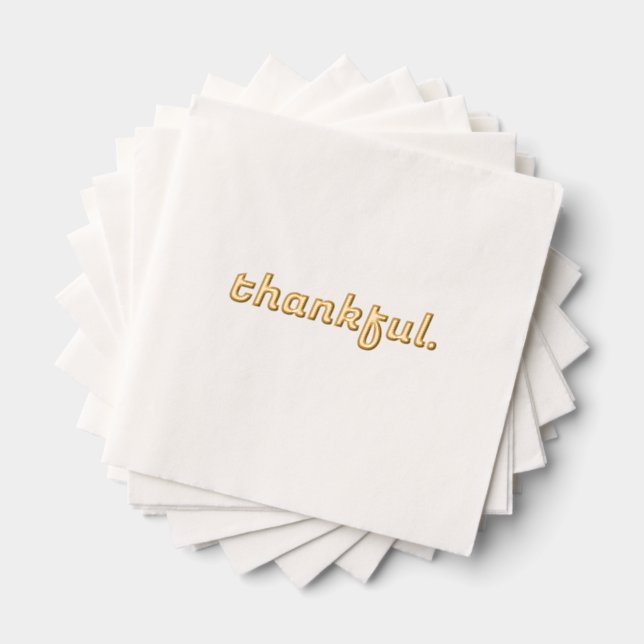 Thankful Cocktail Napkins Gold Foil Stamped Thanks (Insitu (Stacked))