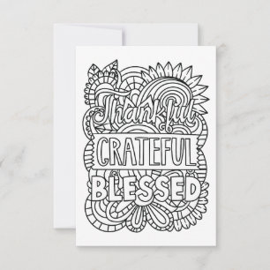 Thankful Color Your Own Note Card