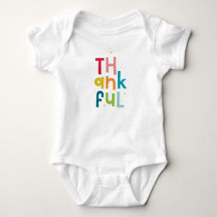 THANKFUL colourful bright modern typography Baby Bodysuit