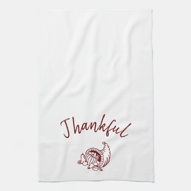 Thankful Cornucopia Kitchen Towel (Vertical)