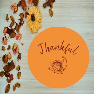 Thankful Cornucopia Paper Coasters