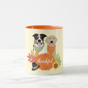 Thankful Dogs Thanksgiving Harvest Pumpkins Mug