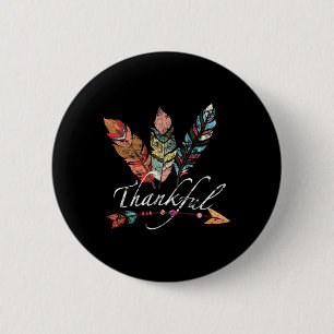 Thankful Feather and Arrow Fall - Vintage Thanksg 2 Inch Round Button