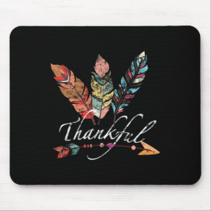 Thankful Feather and Arrow Fall - Vintage Thanksg Mouse Pad