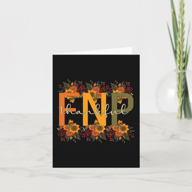 Thankful FNP Thanksgiving Family Nurse Practitione Card (Front)
