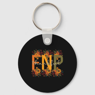 Thankful FNP Thanksgiving Family Nurse Practitione Keychain