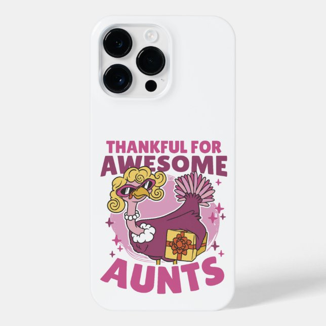 THANKFUL FOR AWESOME AUNTS BLONDE TURKEY THANKSGIV iPhone CASE (Back)