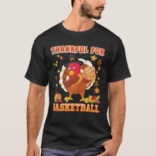 Thankful For Basketball Thanksgiving Dabbing Turke T-Shirt