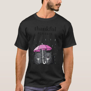 Thankful for Cats Women's Thanksgiving Tuxedo Cat  T-Shirt
