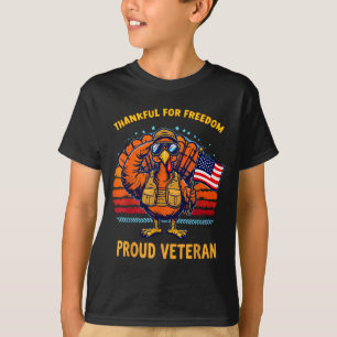 Thankful For Dom Proud Veteran Patriotic Thanksgiv T-Shirt