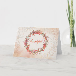 Thankful for Donors at Thanksgiving With Wreath Card