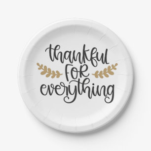 Thankful for Everything Thanksgiving Funny  Paper Plate