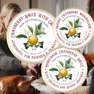 Thankful for Friends & Family Cranberry Marmalade  Classic Round Sticker