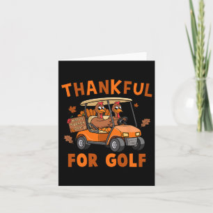 Thankful For Golf Turkey Playing Golf Thanksgiving Card