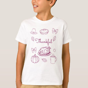 Thankful for Kids Thanksgiving Gratitude T-shirt