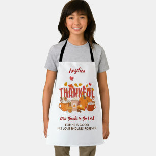 THANKFUL FOR MY FAMILY Christian Thanksgiving Kids Apron
