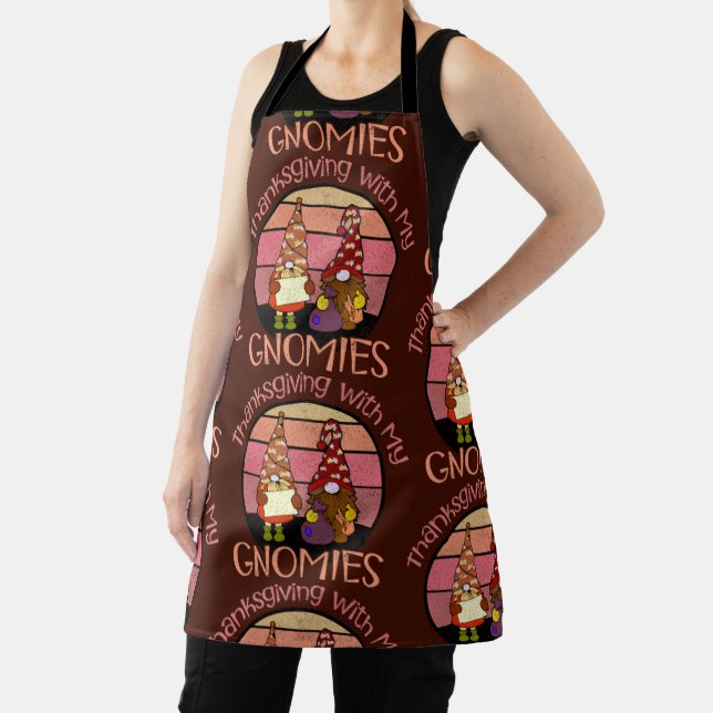 Thankful For My Gnomies Funny Thanksgiving Autumn Apron (Insitu)