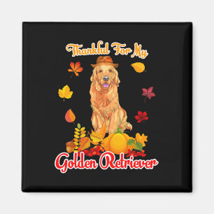 Thankful For My Golden Retriever Thanksgiving Pump Magnet