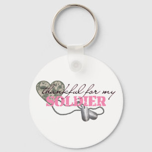 Thankful For My Soldier Keychain