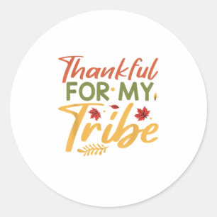 Thankful For My Tribe Thanksgiving Halloween Costu Classic Round Sticker