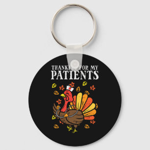 Thankful For Patients Turkey Nurse Thanksgiving Fa Keychain