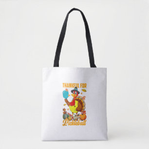 Thankful For Pickleball Turkey Fall Vibes Happy Th Tote Bag