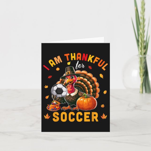 Thankful For Soccer Thanksgiving Turkey Matching P Card (Front)