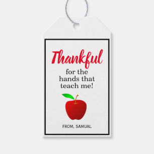 Thankful for the hands that teach me Teacher Gift  Tags
