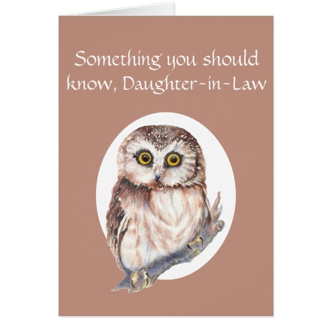 Thankful for You Daughter-in-Law Mother's Day Owl (Front)