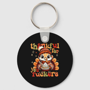 Thankful For You Forers Thanksgiving Turkey Pumpki Keychain