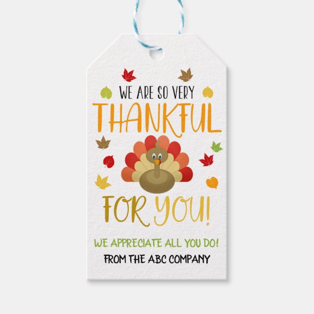 Thankful For You Gift Tag (Front)