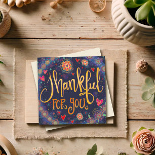Thankful for You Inspirivity Fun Colourful Thanks Card