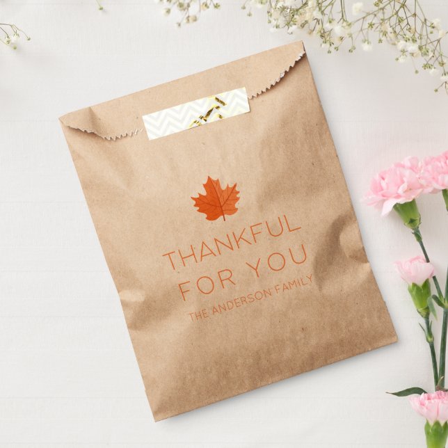 Thankful For You | Modern Minimalist Thanksgiving  Favour Bag (Sealed)