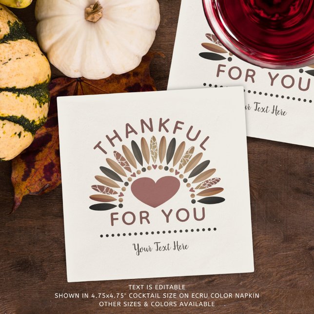 THANKFUL FOR YOU - Personalized Thanksgiving Napkin (Creator Uploaded)