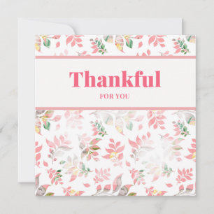 Thankful for You, Pretty Floral with Bunnies  Card