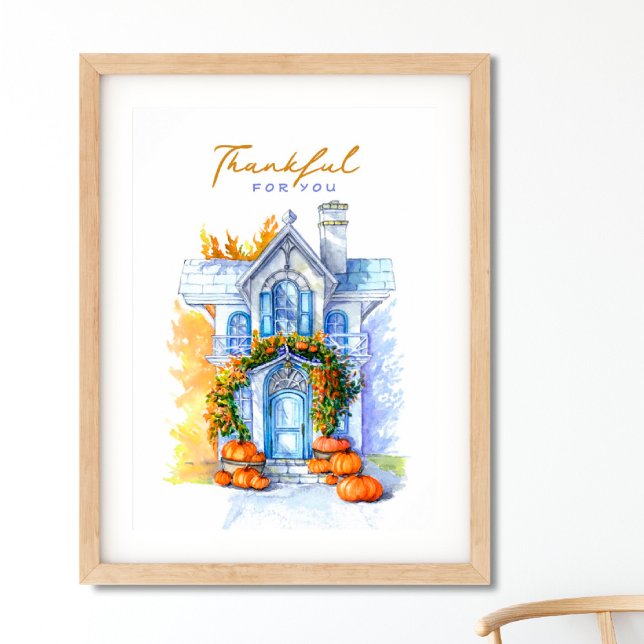 Thankful for You Thanksgiving Day Poster (I wish you happiness))))