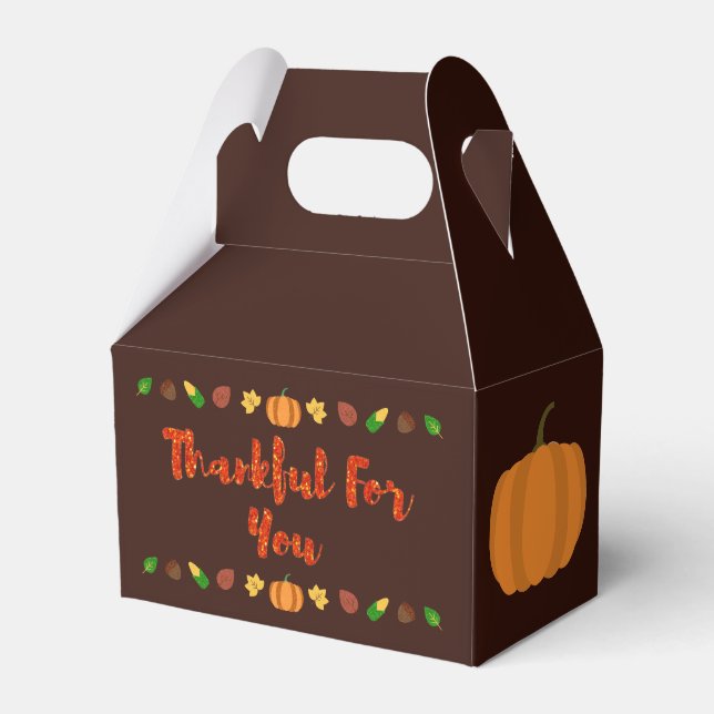 Thankful For You Thanksgiving Favor Box (Front Side)