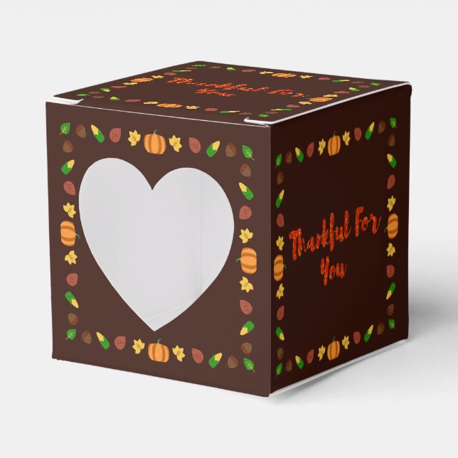 Thankful For You Thanksgiving Favor Box (Front Side)