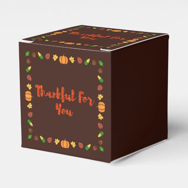 Thankful For You Thanksgiving Favor Box (Front Side)