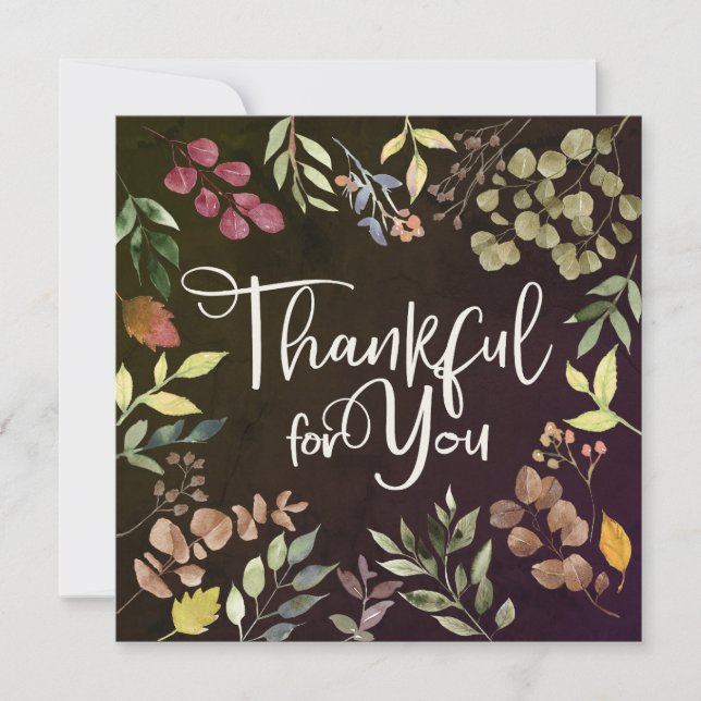 Thankful For You - Thanksgiving Invitation (Front)
