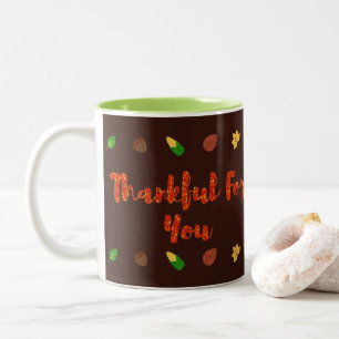 Thankful For You Thanksgiving Two-Tone Coffee Mug