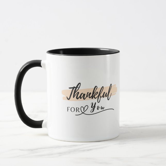 Thankful for you with Personalized name Mug (Left)