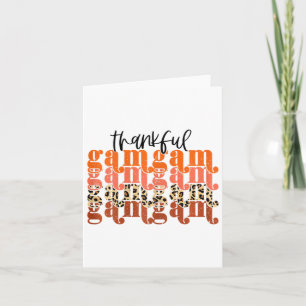 Thankful Gamgam Thanksgiving Retro Leopard Fall Se Card