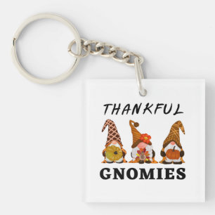 Thankful Gnomies with Cute Autumn Trio of Gnomes Keychain